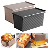 Rectangle Pullman Loaf Pan with Lid – 1lb Non-Stick Carbon Steel Bread Baking Pan