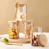 Glass Airtight Storage Canister β Hanging Spoon Lid for Coffee & Tea (1200ml, Round Design)