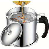 Stainless Steel Oil Filter Cup – Leak-Proof Kitchen Oil Storage Bottle with Removable Strainer
