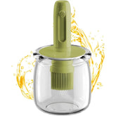 Cooking Oil Dispenser with Detachable Brush – Lightweight Glass Vinegar & Sauce Bottle