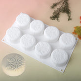 Christmas Snowflake Cylindrical Mousse Silicone Cake Mold, French Dessert Bakeware