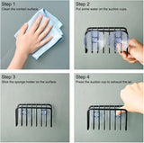 Stainless Steel Sponge Holder for Kitchen Sink β Suction Cup Wall-Mounted Caddy