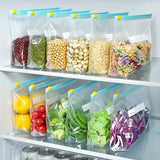 45PCS Reusable Zipper Food Storage Bags โ Stand-Up Ziplock Freezer Organizer Pouches