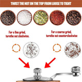 Leeseph Wooden Salt & Pepper Mills – Adjustable Ceramic Grinder for Fresh Seasoning