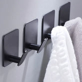 4pc/2pc Stainless Steel Adhesive Wall Hooks – Multi-Purpose Towel & Robe Hangers for Bathroom & Kitchen
