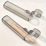 Portable Plastic Toothpick Case β Clear Holder for Travel, Kitchen, and Restaurant Use