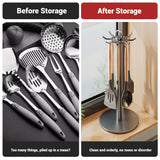 Rotating Kitchen Utensil Stand – 8-Hook Countertop Organizer with 360° Rotation