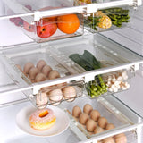 Transparent Refrigerator Storage Box – Under-Shelf Organizer for Eggs, Fruits & Vegetables