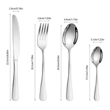 Silver Stainless Steel Cutlery Set – 1010 Round Handle Knife, Fork & Spoon (4/6/16/24pcs)