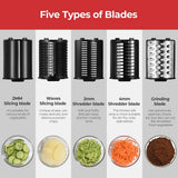 LMETJMA 5-in-1 Electric Vegetable Slicer 250W – Automatic Shredder & Cheese Grater