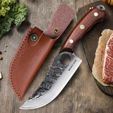 WXCOO Hand-Forged Chef Knife – 5Cr15MoV Stainless Steel BBQ & Kitchen Cleaver with Wooden Handle