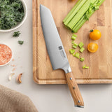 XINZUO 8.3" Bunka Knife – German 1.4116 Steel Super Sharp Kitchen Knife with Olive Wood Handle