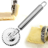 Stainless Steel Wheel Fluted Pasta Crimper – Ravioli Cutter & Dough Sealer