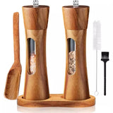 Manual Salt & Pepper Grinder – Solid Wood Adjustable Coarseness Large Capacity Spice Mill