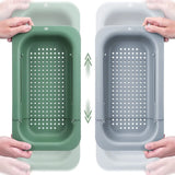 Over the Sink Expandable Colander Adjustable Strainer Basket for Fruits & Pasta