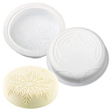 Christmas Snowflake Cylindrical Mousse Silicone Cake Mold, French Dessert Bakeware