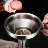 304 Stainless Steel Kitchen Funnel with Strainer – Oil & Liquid Transfer Tool