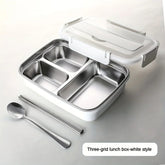 Easy-Clean Stainless Steel Bento Container – Leak-Proof Lunch Box for Students & Office Workers (3/4 Compartments)