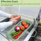 Over the Sink Expandable Colander Adjustable Strainer Basket for Fruits & Pasta