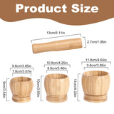 Leeseph Bamboo Mortar and Pestle Set – Garlic Grinder, Herb & Spice Masher