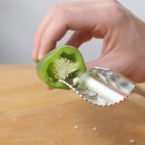 Stainless Steel Chili & Pepper Corer – Bitter Gourd Seed Remover & Core Digging Tool