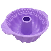 LMETJMA 9.5-Inch Silicone Fluted Cake Pan , Non-Stick Bundt Pan with Handle