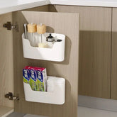 Kitchen Wall-Mounted Adhesive Storage Rack – Multifunctional Cabinet & Under-Sink Organizer