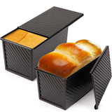 LMETJMA Pullman Loaf Pan with Lid, 1 lb Non-Stick Bread Mold