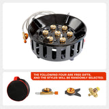 Portable 7-Core High-Power Camping Stove β 19800W Windproof Gas Burner with Electronic Ignition