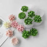 7pcs Succulent Flower Silicone Molds – 3D Cactus, Lotus & Rose DIY Craft Set
