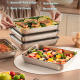 3PCS Stainless Steel Food Containers – Leakproof & Stackable with Clear Lids