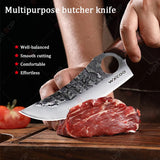 WXCOO Hand-Forged Chef Knife – 5Cr15MoV Stainless Steel BBQ & Kitchen Cleaver with Wooden Handle