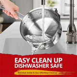 MICHELANGELO Saucepan Set – Nonstick Stainless Steel Pots with Lids, Tri-Ply Bottom, Induction Safe