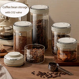 500 / 1100 / 1700ml Coffee Beans Vacuum Sealed Glass Storage Jar – Airtight Container with CO₂ Valve