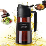 16oz / 470ML Light-Blocking Brown Oil Sprayer – 2-in-1 Olive Oil Dispenser Bottle