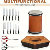 Wooden Rolling Knife Sharpener β Multi-Angle Magnetic Non-Slip Sharpening Tool for Kitchen Knives