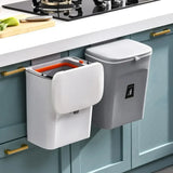 7/9L Wall-Mounted Trash Can with Lid – Hanging Kitchen & Bathroom Garbage Bin
