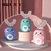 Children’s U-Shaped Electric Toothbrush – 360° Smart Cartoon Silicone Sonic Toothbrush