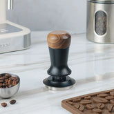 51 / 53 / 58mm Espresso Coffee Tamper – Walnut Adjustable Height Constant Force Barista Tool