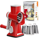 LMETJMA 3-in-1 Rotary Cheese Grater – Manual Vegetable Slicer & Nut Grinder