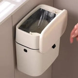 Wall Mounted Trash Can 9L – Slim Rectangular Narrow Design with Lid