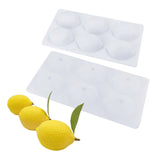 3D Lemon Design Silicone Mousse Cake Molds – 6-Cavity French Dessert Bakeware