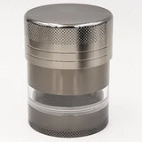 55MM Toothless Manual Metal Herb Grinder – Large Capacity Spice Crusher with Transparent Screen