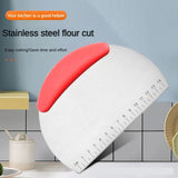 Stainless Steel Flour & Dough Cutter with Scale β Multi-Purpose Baking Scraper