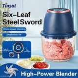 TINSOL 350ML Electric Meat Grinder & Food Chopper β USB Multi-Function Garlic Masher and Vegetable Slicer