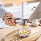 Stainless Steel Garlic Press – Detachable, Rust-Proof Large Garlic Crusher