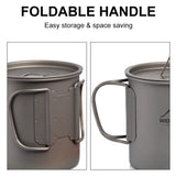 Widesea Camping Titanium Mug β Foldable Outdoor Cup for Hiking, Travel & Picnic