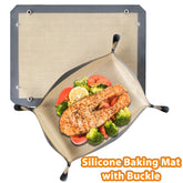 Silicone Fiber Baking Mat with Buckle – Reusable Non-Stick Oven Liner & Leakproof Tray