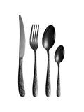 Black Stainless Steel Cutlery Set – Knife, Fork & Spoon Dinnerware (4/6/16/24pcs)