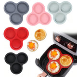 Silicone Egg Mold Air Fryer Pan – Reusable 3-Cavity Muffin & Baking Mold